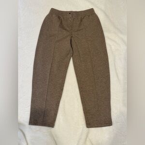 SPANX Carefree Crepe pleated trouser cedar brown Large